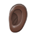 👂🏿 ear: dark skin tone display on Samsung